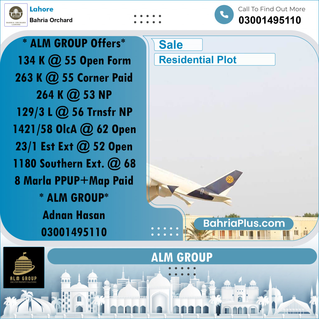 Residential Plot for Sale in Bahria Orchard, Lahore - (BP-216824)