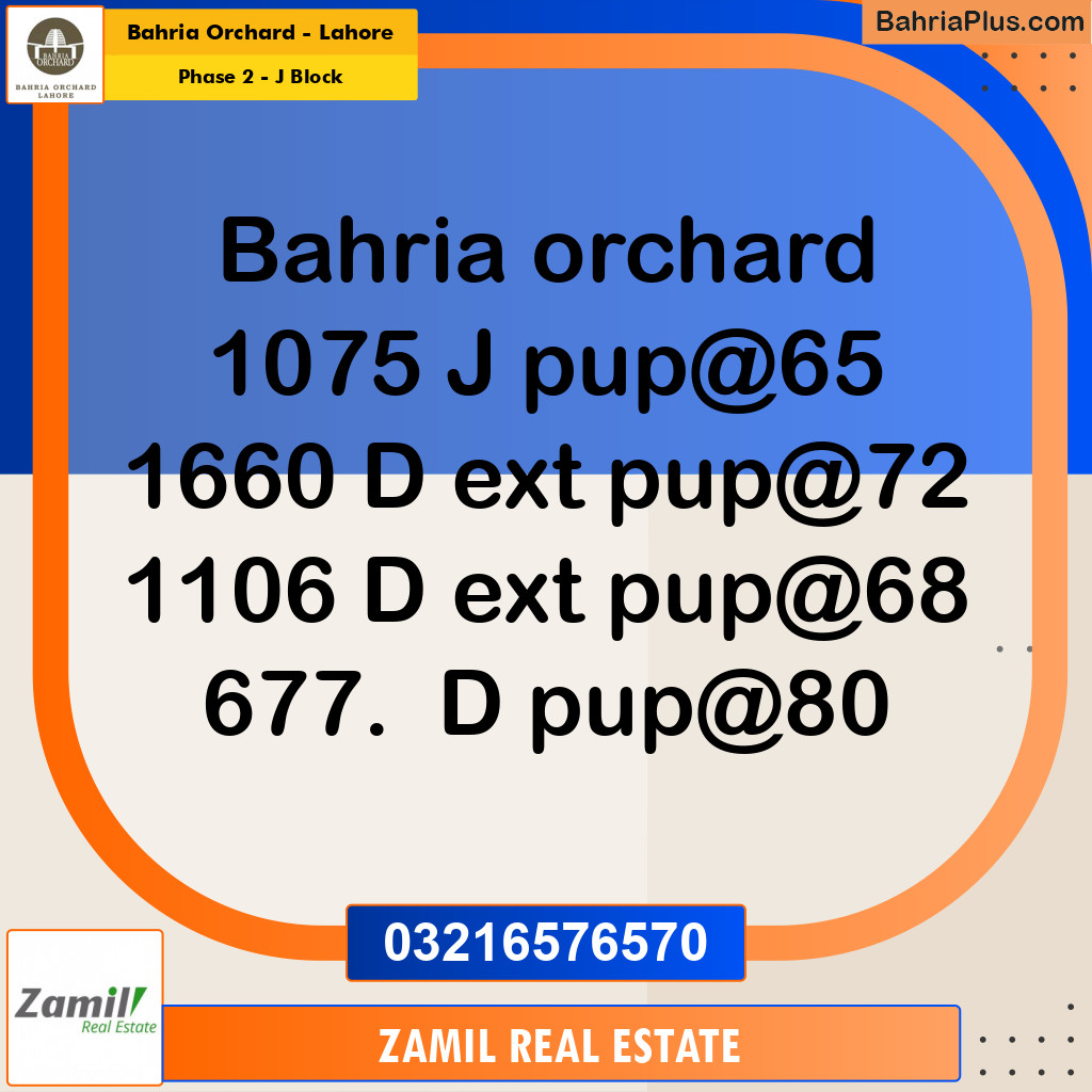 5 Marla Residential Plot for Sale in Phase 2 - J Block -  Bahria Orchard, Lahore - (BP-216899)