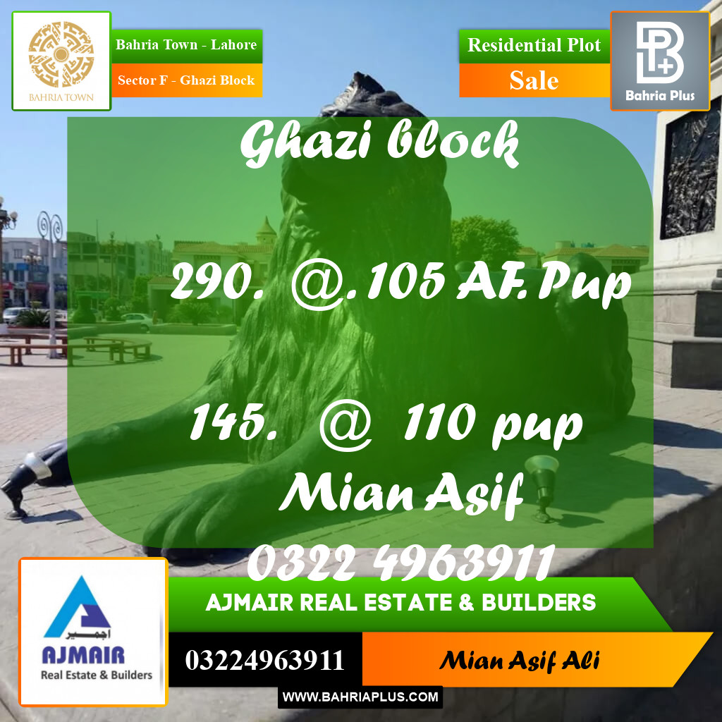 Residential Plot for Sale in Sector F - Ghazi Block - Bahria Town, Lahore - (BP-216910)