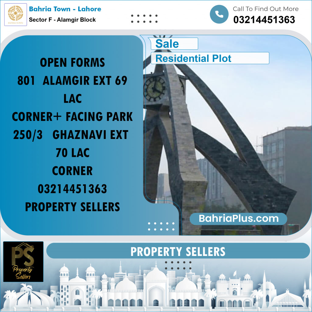 5 Marla Residential Plot for Sale in Sector F - Alamgir Block -  Bahria Town, Lahore - (BP-216920)