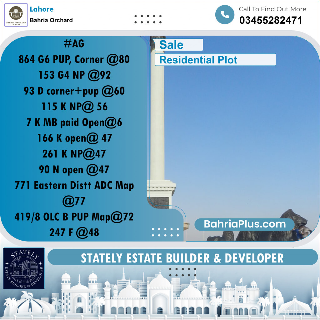 Residential Plot for Sale in Bahria Orchard, Lahore - (BP-216934)