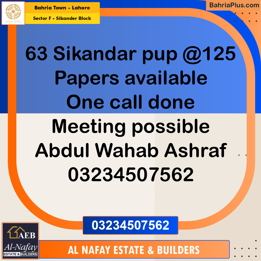 10 Marla Residential Plot for Sale in Sector F - Sikander Block -  Bahria Town, Lahore - (BP-216954)