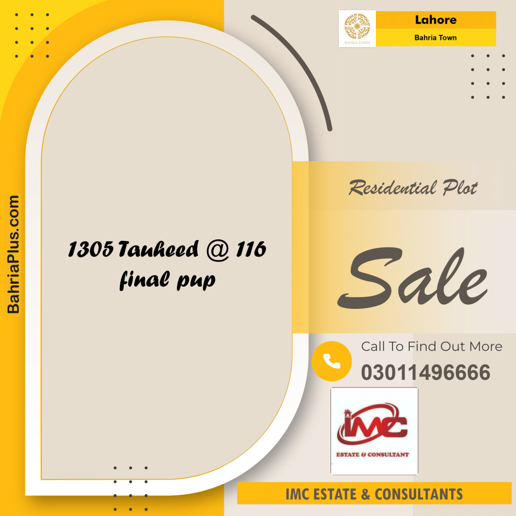 Residential Plot for Sale in Bahria Town, Lahore - (BP-216976)