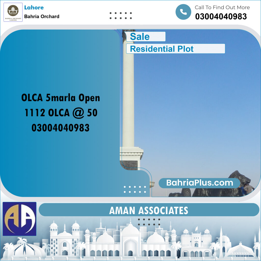 Residential Plot for Sale in Bahria Orchard, Lahore - (BP-217023)