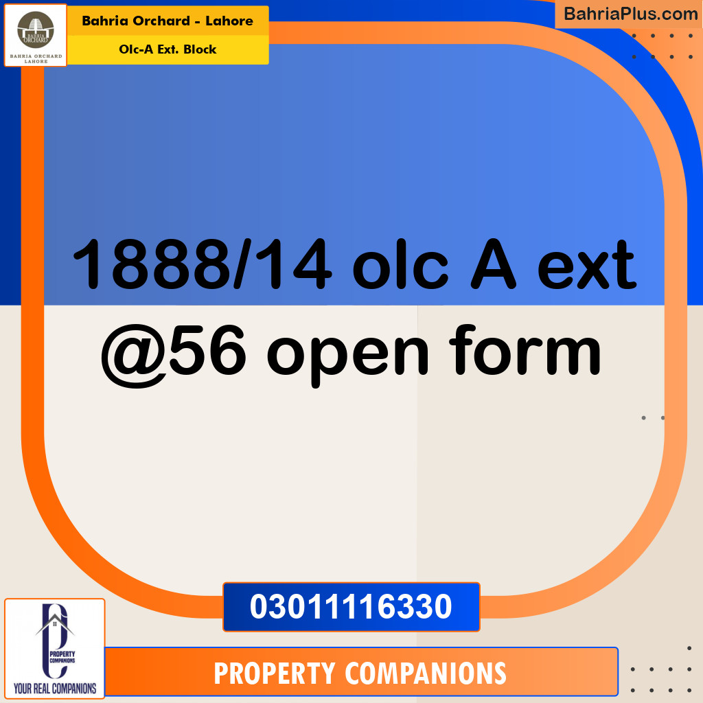 5 Marla Residential Plot for Sale in OLC-A Ext. Block -  Bahria Orchard, Lahore - (BP-217047)