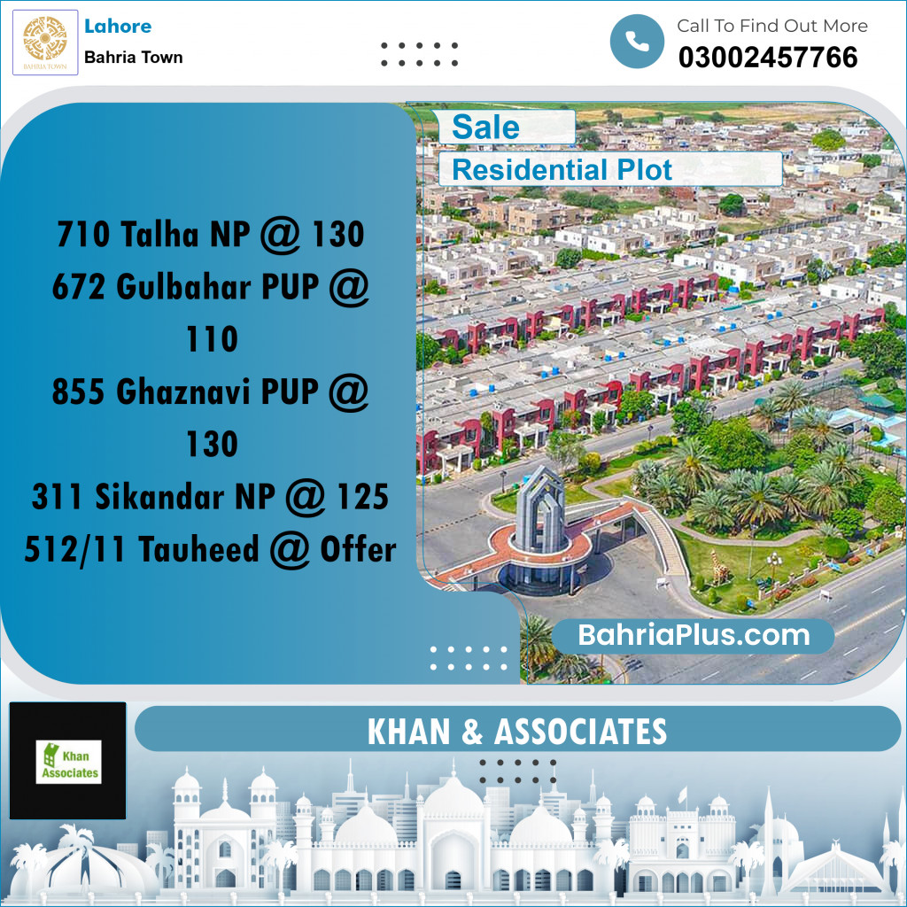 Residential Plot for Sale in Bahria Town, Lahore - (BP-217102)