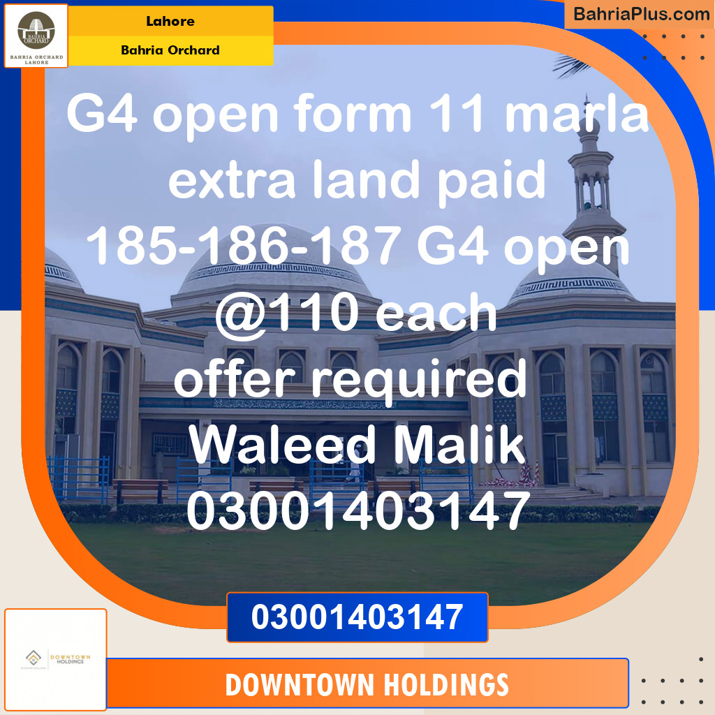 Residential Plot for Sale in Bahria Orchard, Lahore - (BP-217111)