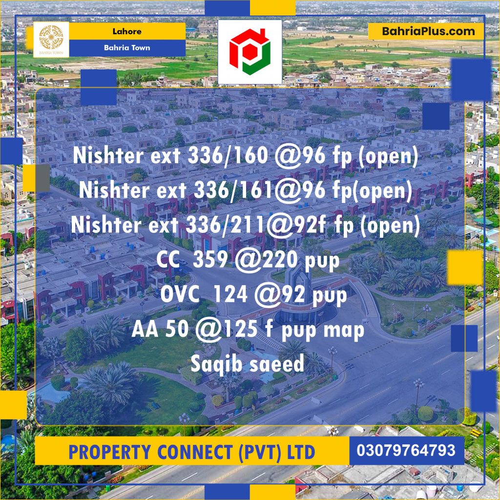 Residential Plot for Sale in Bahria Town, Lahore - (BP-217131)