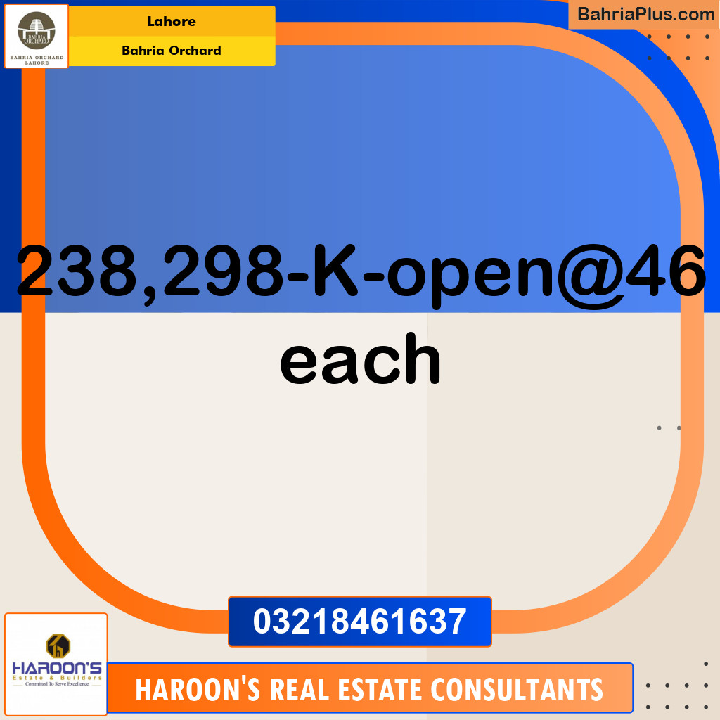 Residential Plot for Sale in Bahria Orchard, Lahore - (BP-217163)