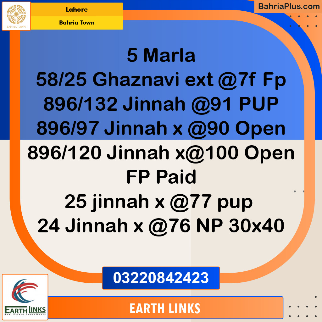 Residential Plot for Sale in Bahria Town, Lahore - (BP-217181)