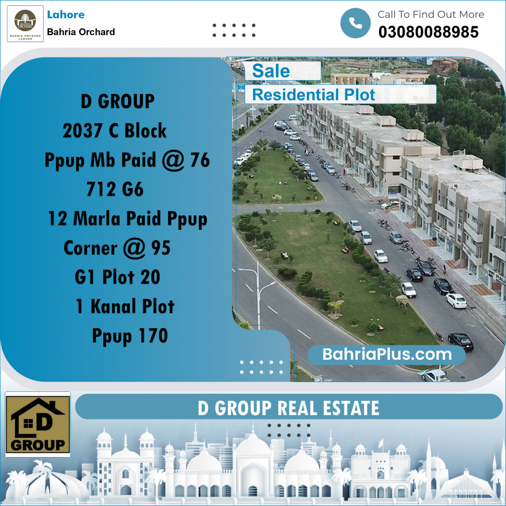 Residential Plot for Sale in Bahria Orchard, Lahore - (BP-217202)