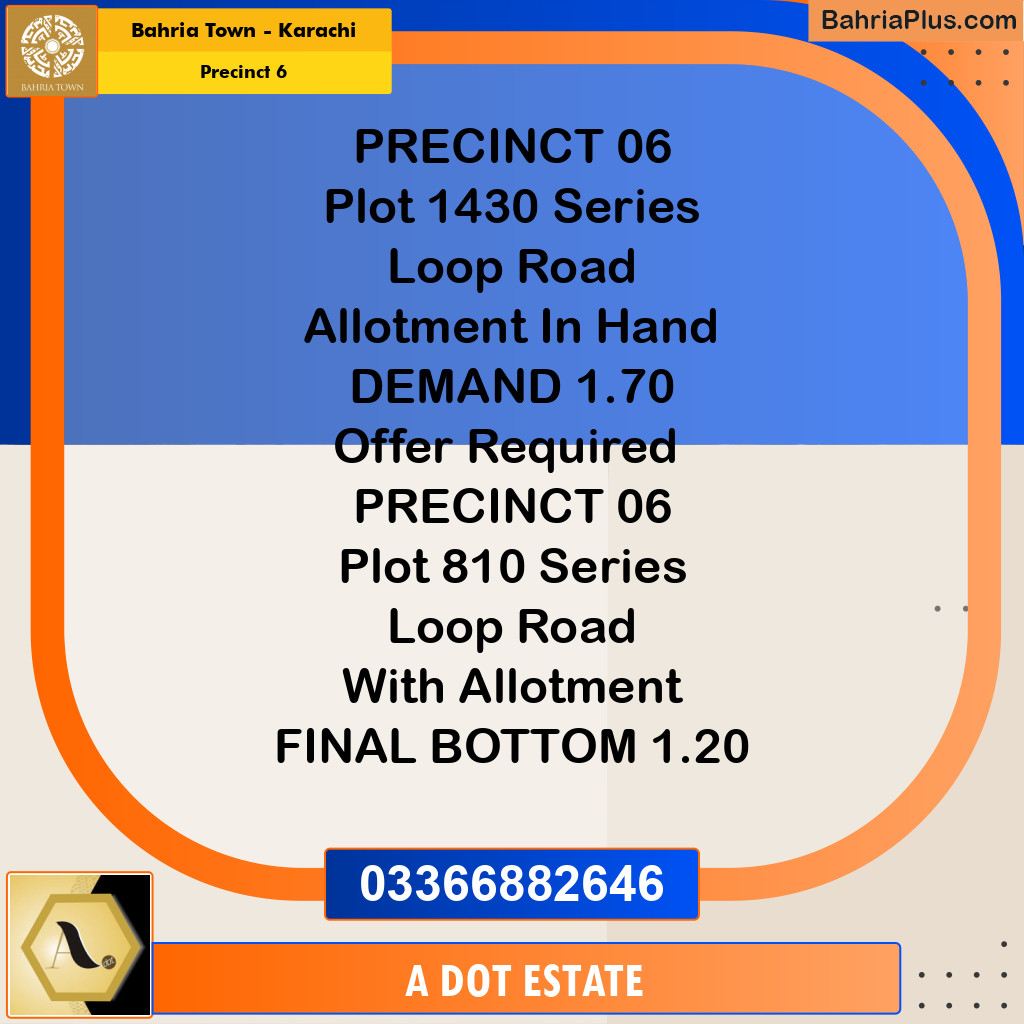 272 Sq. Yards Residential Plot for Sale in Precinct 6 -  Bahria Town, Karachi - (BP-217235)