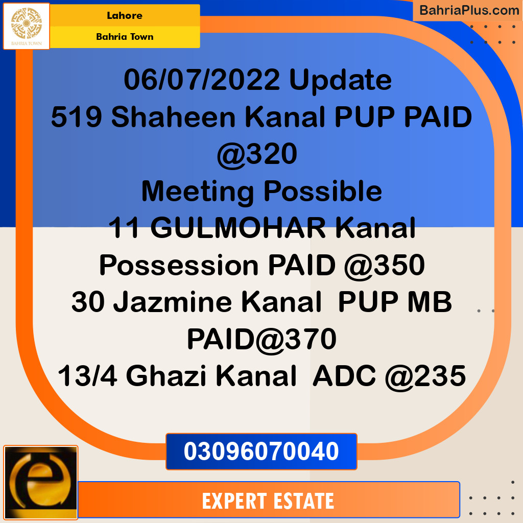 1 Kanal Residential Plot for Sale in Bahria Town, Lahore - (BP-217265)