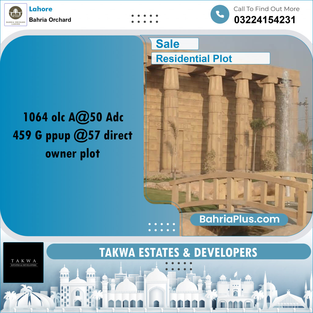 Residential Plot for Sale in Bahria Orchard, Lahore - (BP-217303)