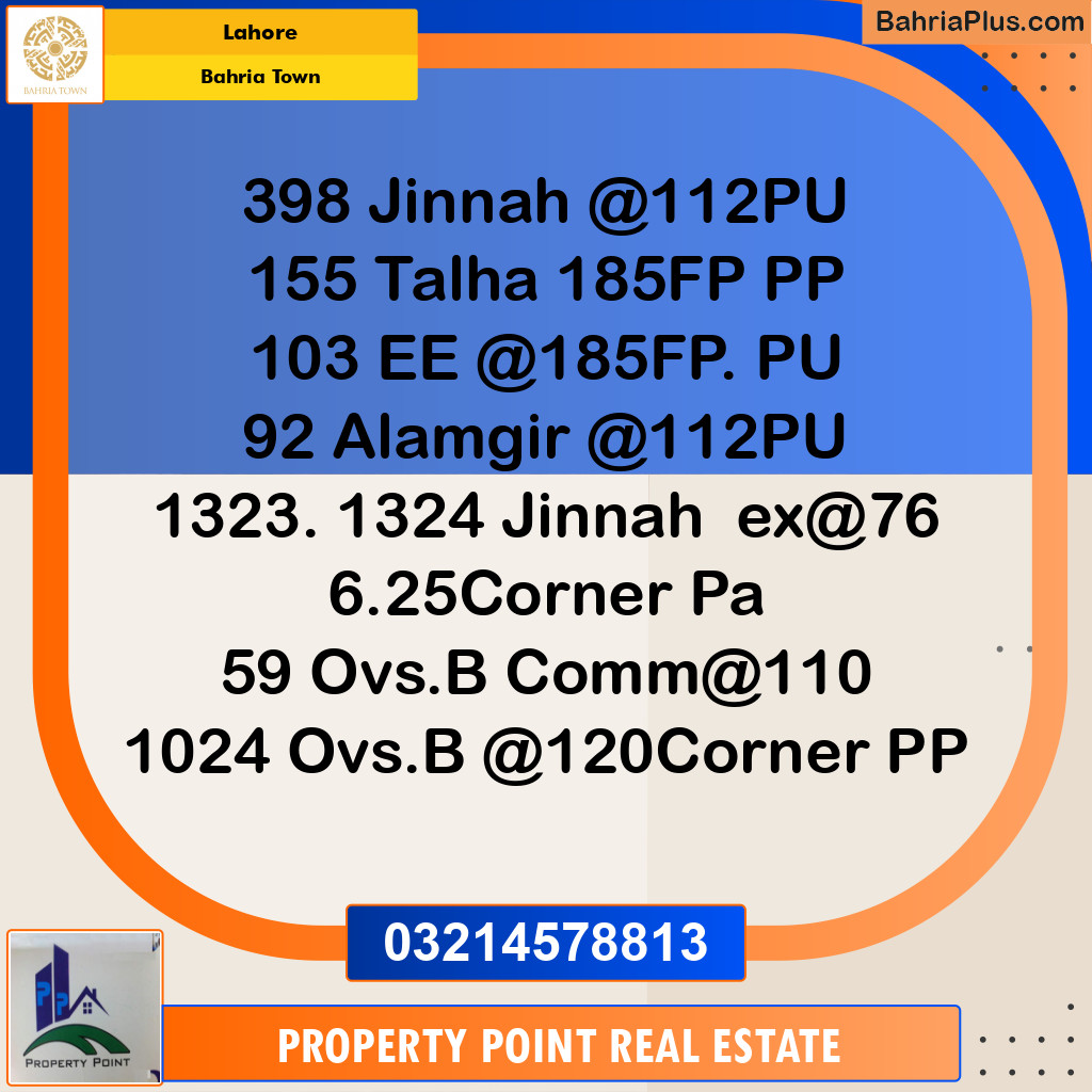 Residential Plot for Sale in Bahria Town, Lahore - (BP-217304)