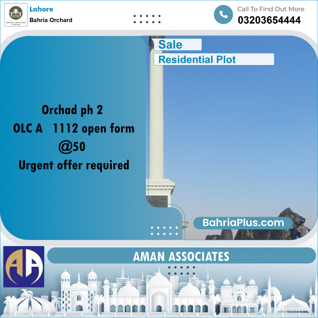 Residential Plot for Sale in Bahria Orchard, Lahore - (BP-217389)