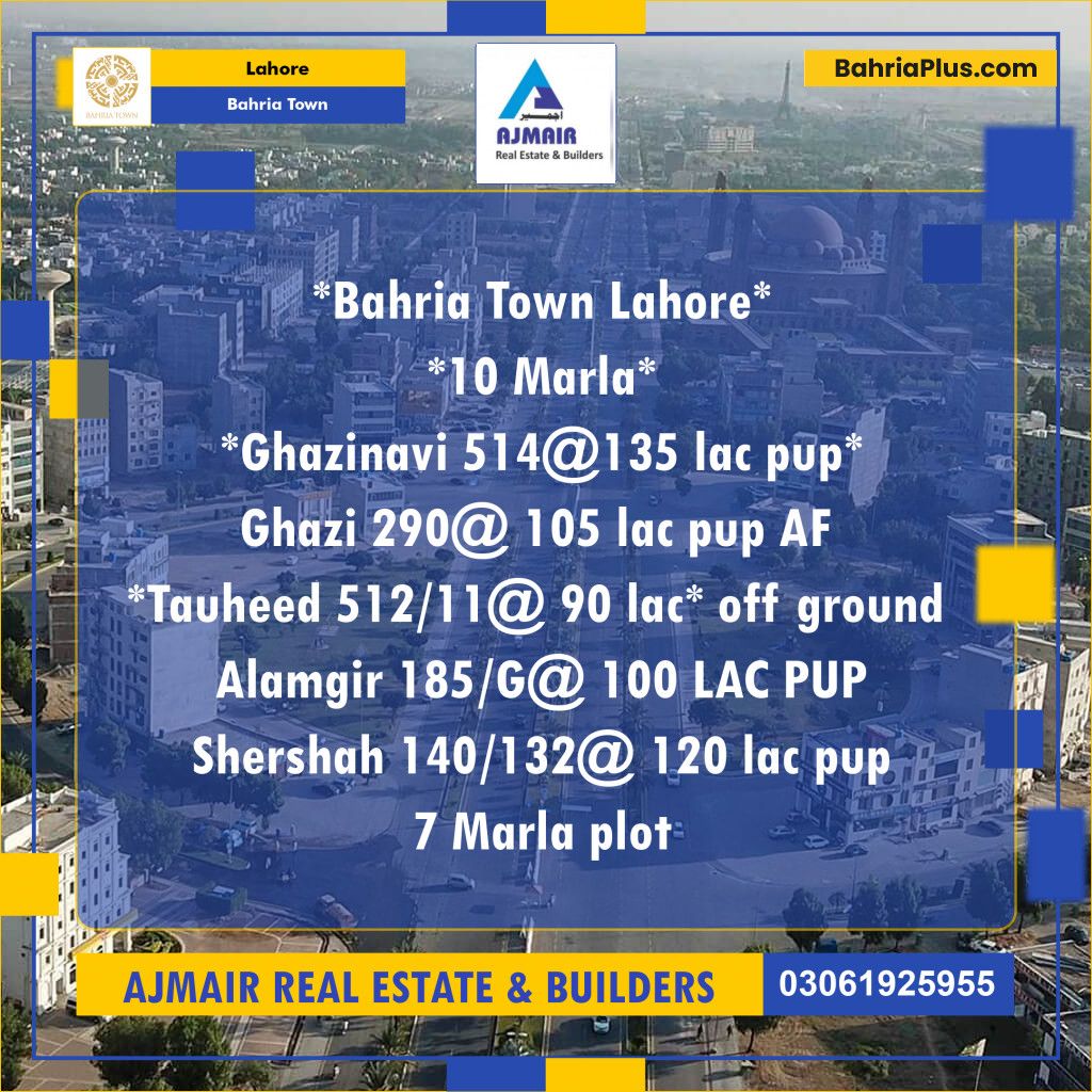 Residential Plot for Sale in Bahria Town, Lahore - (BP-217450)