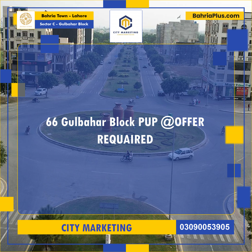 1 Kanal Residential Plot for Sale in Sector C - Gulbahar Block - Bahria Town, Lahore - (BP-217529)