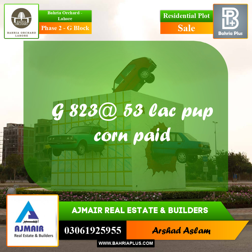 Residential Plot for Sale in Phase 2 - G Block - Bahria Orchard, Lahore - (BP-217530)