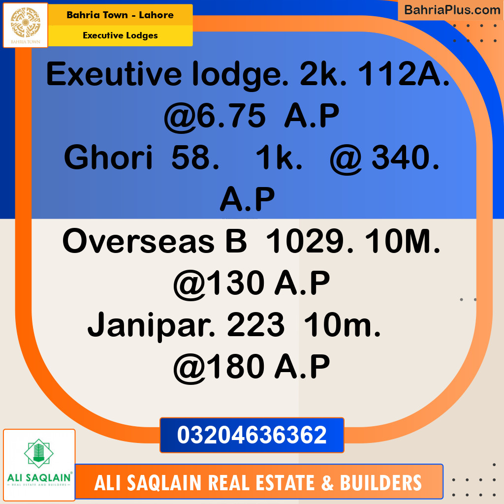 Residential Plot for Sale in Executive Lodges -  Bahria Town, Lahore - (BP-217535)