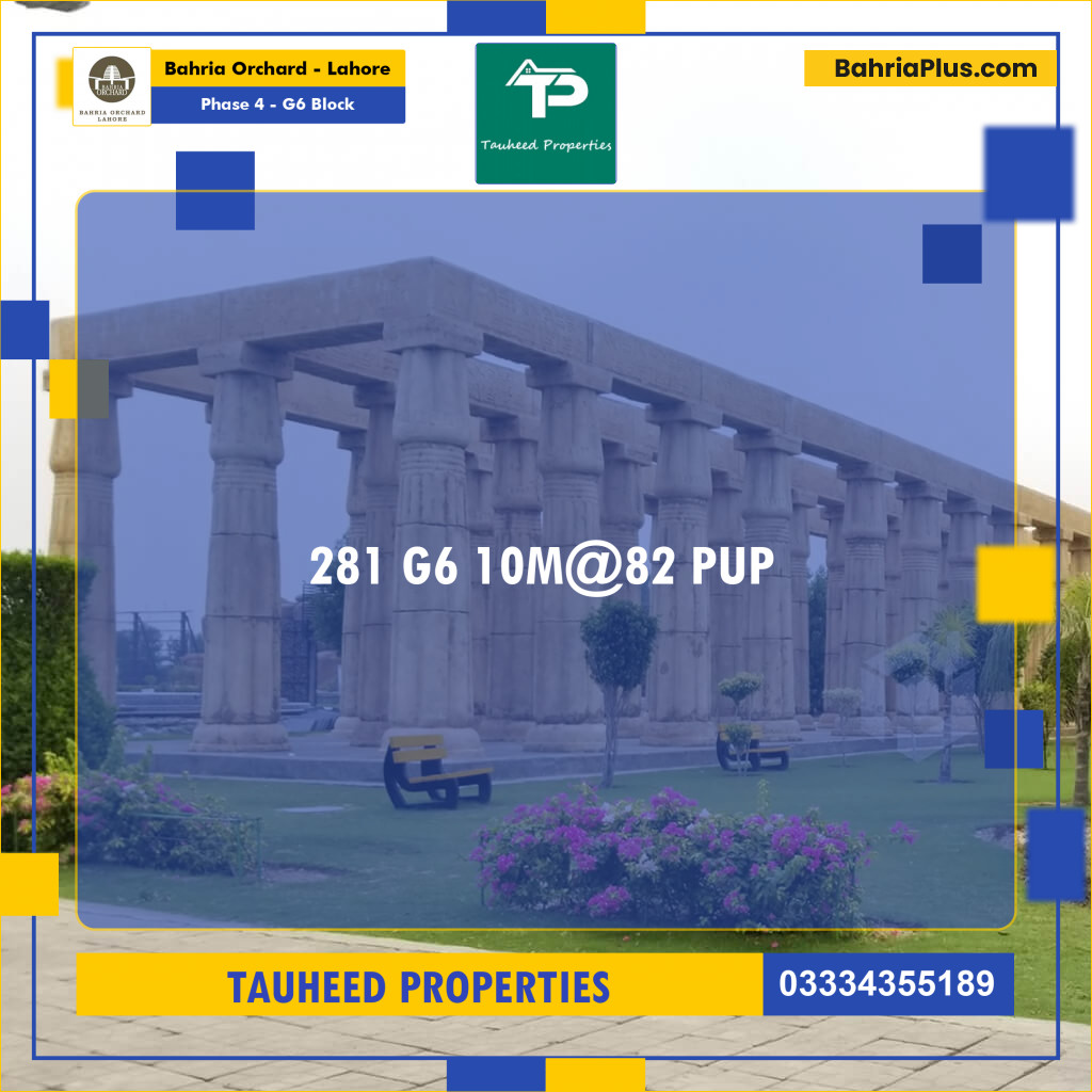 10 Marla Residential Plot for Sale in Phase 4 - G6 Block -  Bahria Orchard, Lahore - (BP-217540)