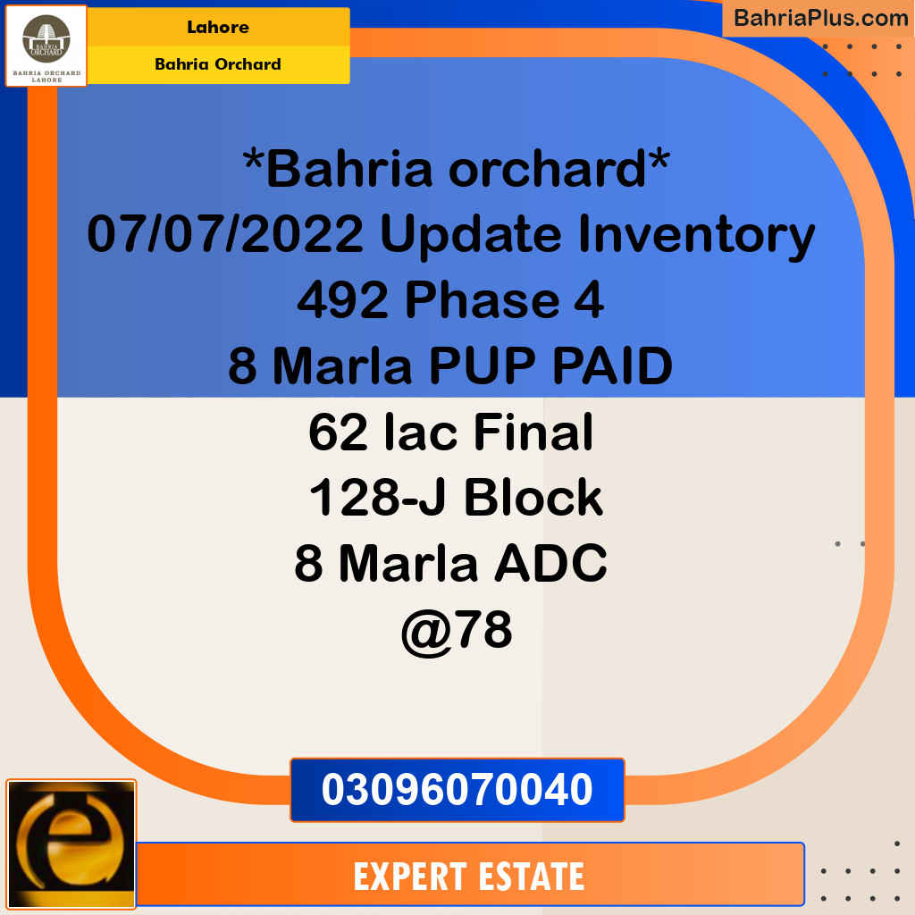 Residential Plot for Sale in Bahria Orchard, Lahore - (BP-217606)