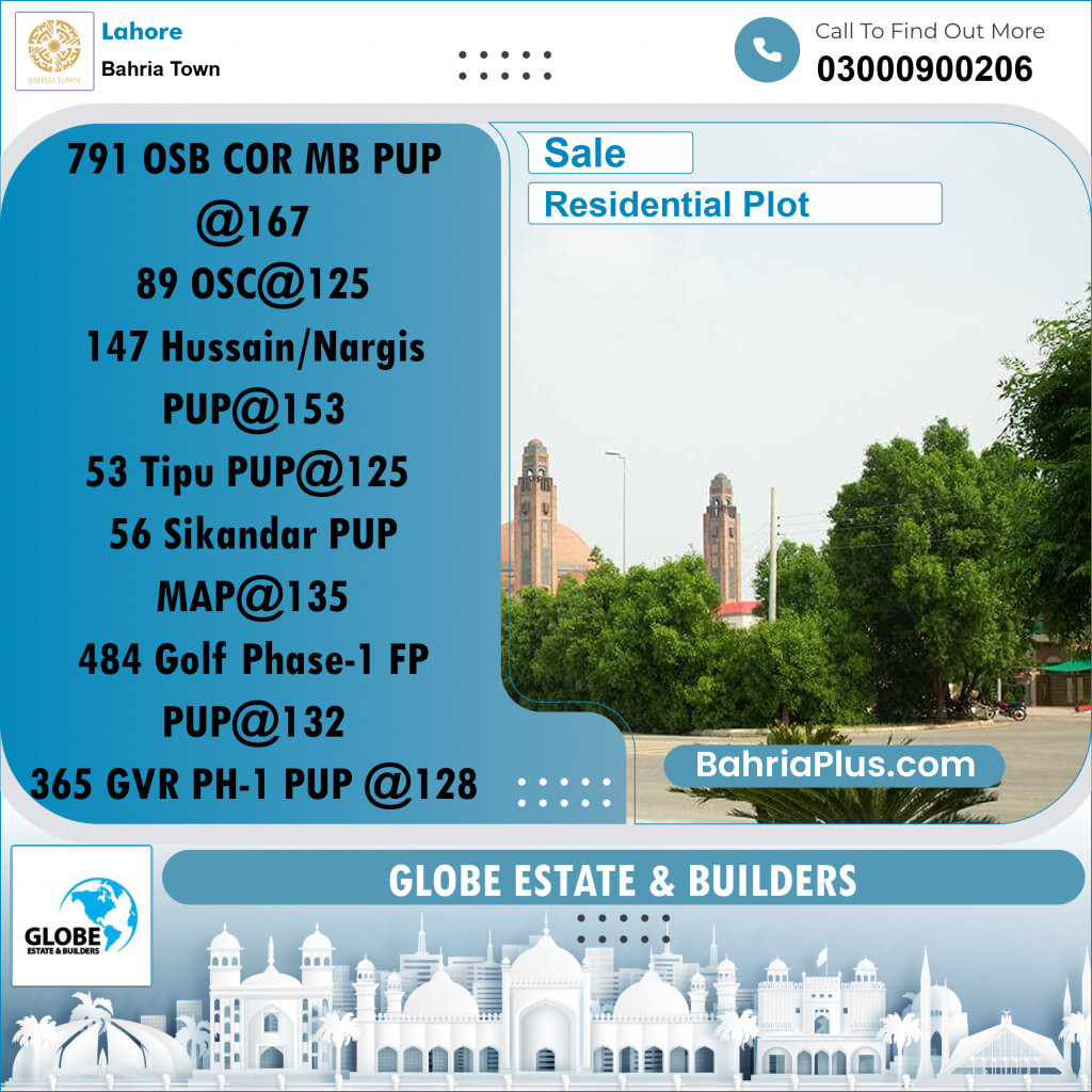 Residential Plot for Sale in Bahria Town, Lahore - (BP-217654)