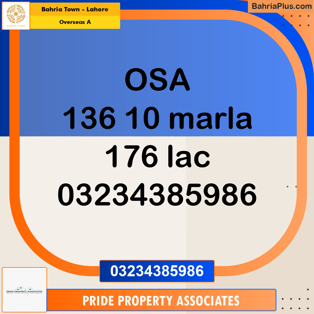 10 Marla Residential Plot for Sale in Overseas A -  Bahria Town, Lahore - (BP-217678)