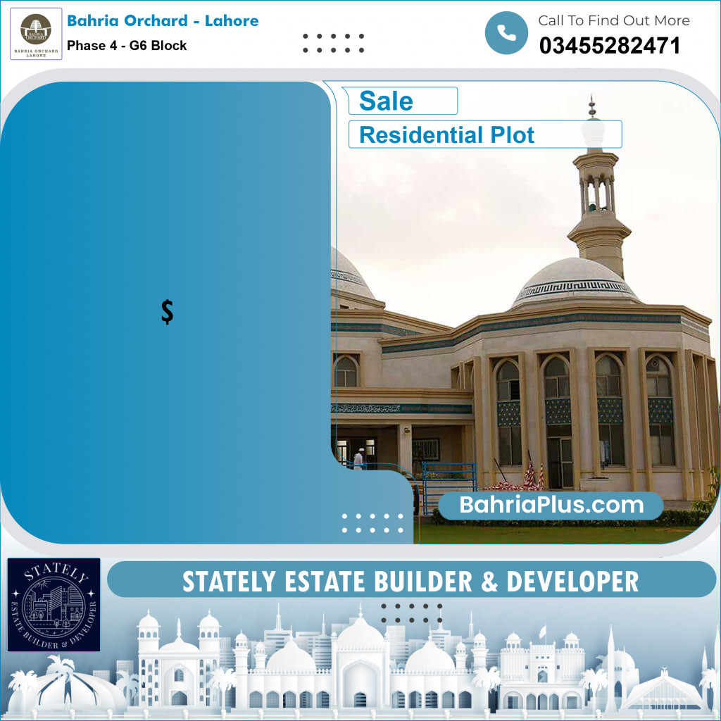 Residential Plot for Sale in Phase 4 - G6 Block - Bahria Orchard, Lahore - (BP-217689)