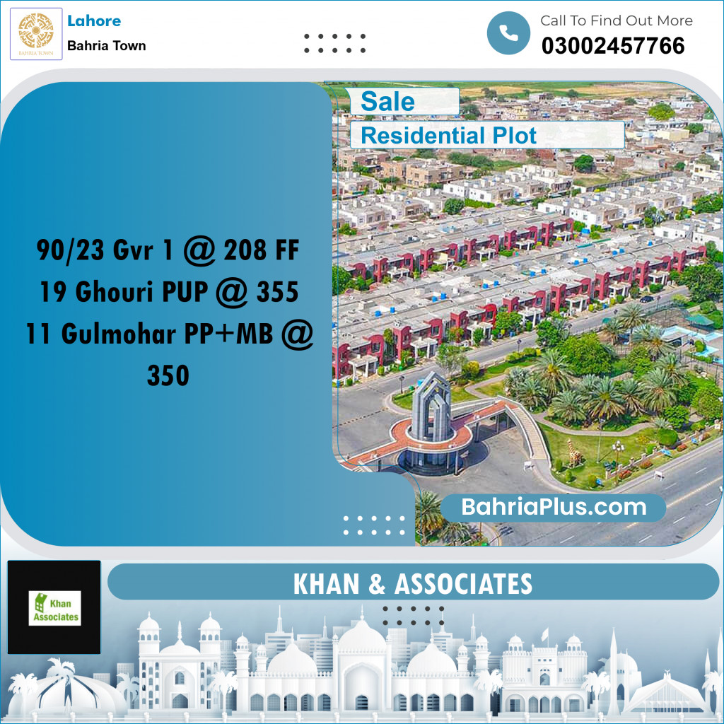 Residential Plot for Sale in Bahria Town, Lahore - (BP-217713)