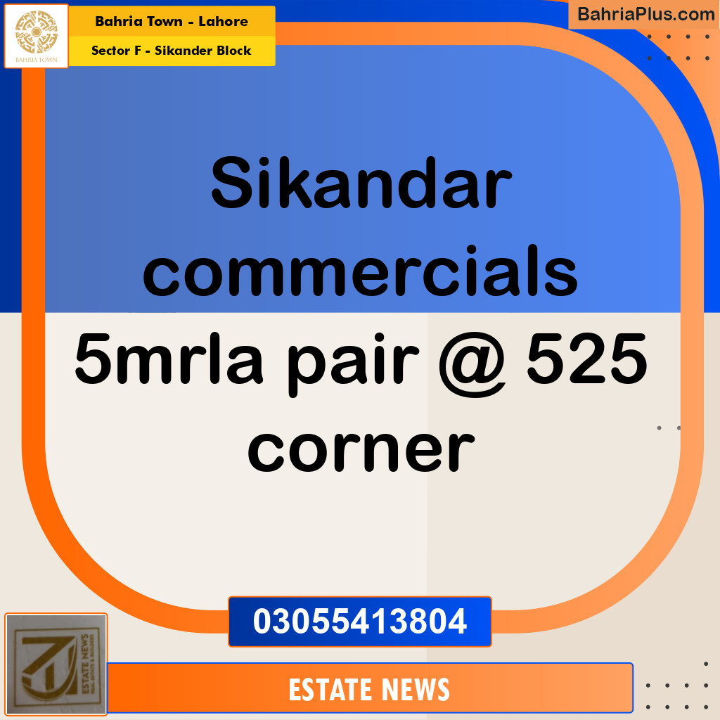 Residential Plot for Sale in Sector F - Sikander Block - Bahria Town, Lahore - (BP-217759)