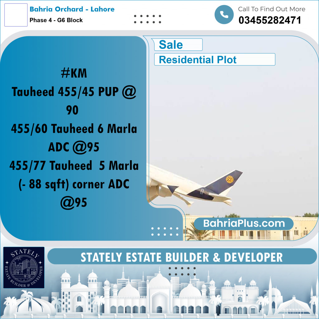 Residential Plot for Sale in Phase 4 - G6 Block -  Bahria Orchard, Lahore - (BP-217795)