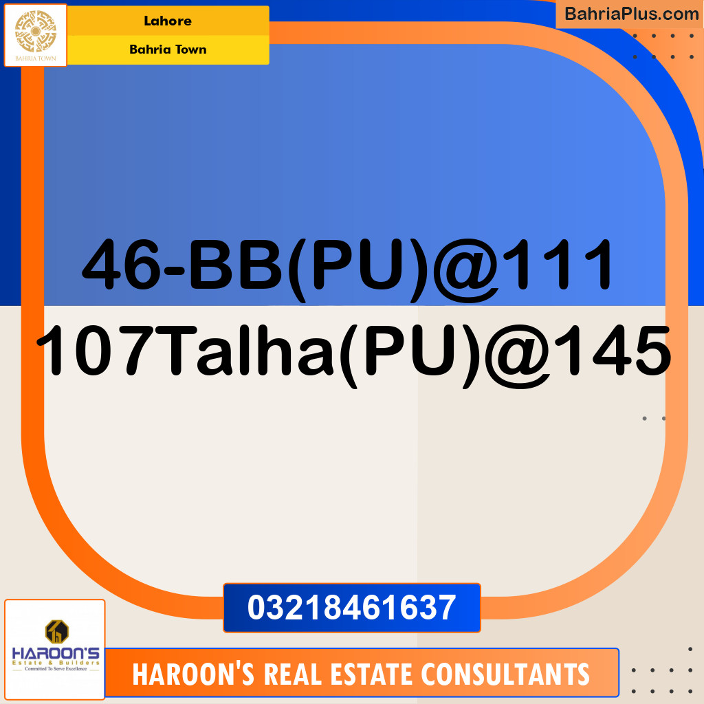 Residential Plot for Sale in Bahria Town, Lahore - (BP-217801)