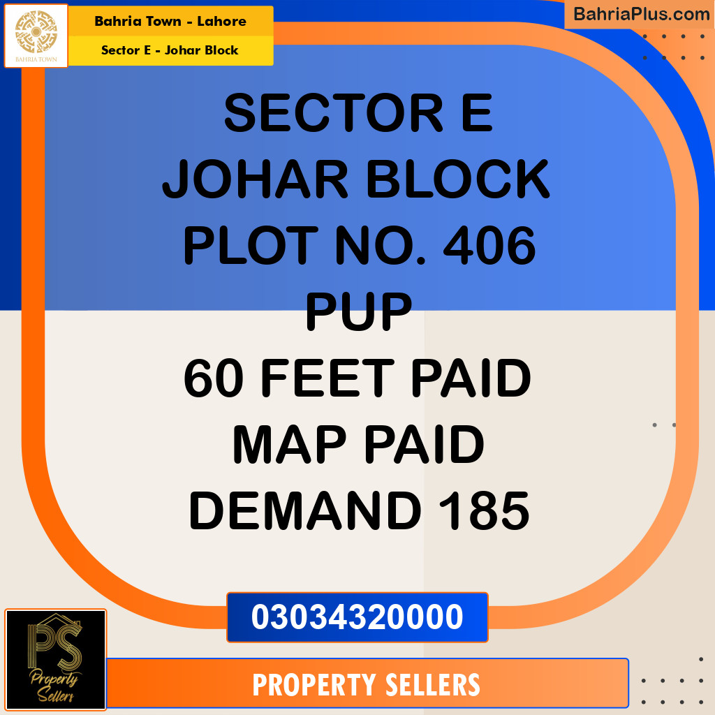 10 Marla Residential Plot for Sale in Sector E - Johar Block -  Bahria Town, Lahore - (BP-217873)
