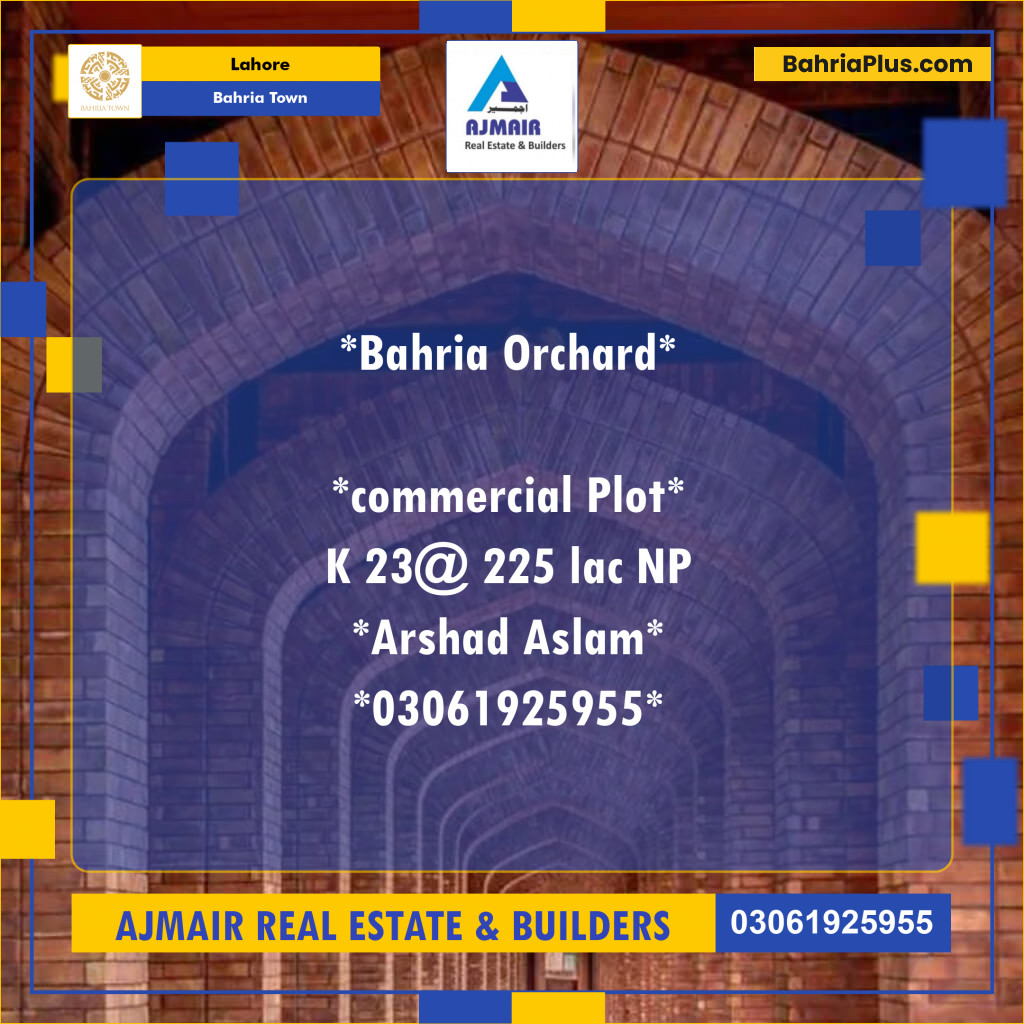 Residential Plot for Sale in Bahria Town, Lahore - (BP-217880)