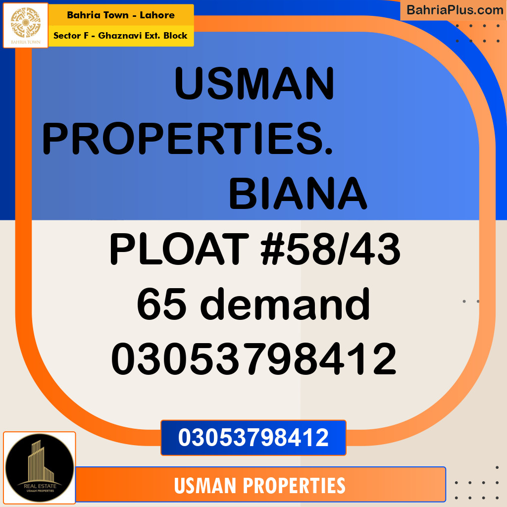 5.33 Marla Residential Plot for Sale in Sector F - Ghaznavi Ext. Block -  Bahria Town, Lahore - (BP-217890)