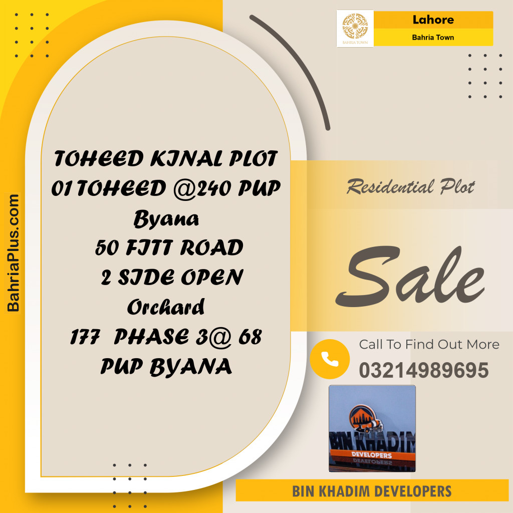 Residential Plot for Sale in Bahria Town, Lahore - (BP-217903)