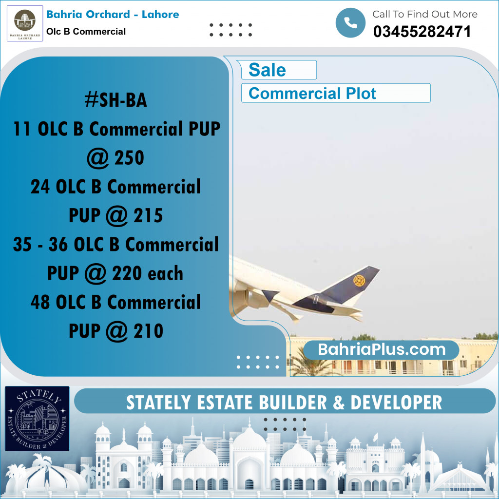 5 Marla Commercial Plot for Sale in OLC B Commercial -  Bahria Orchard, Lahore - (BP-217926)