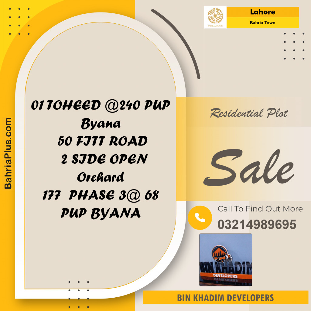 Residential Plot for Sale in Bahria Town, Lahore - (BP-217942)