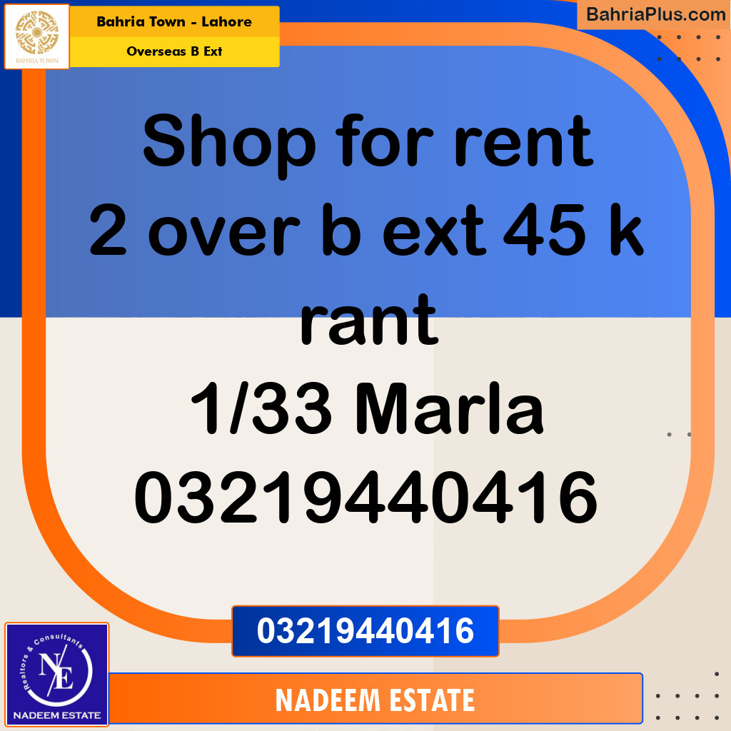 Residential Plot for Sale in Overseas B Ext - Bahria Town, Lahore - (BP-218039)