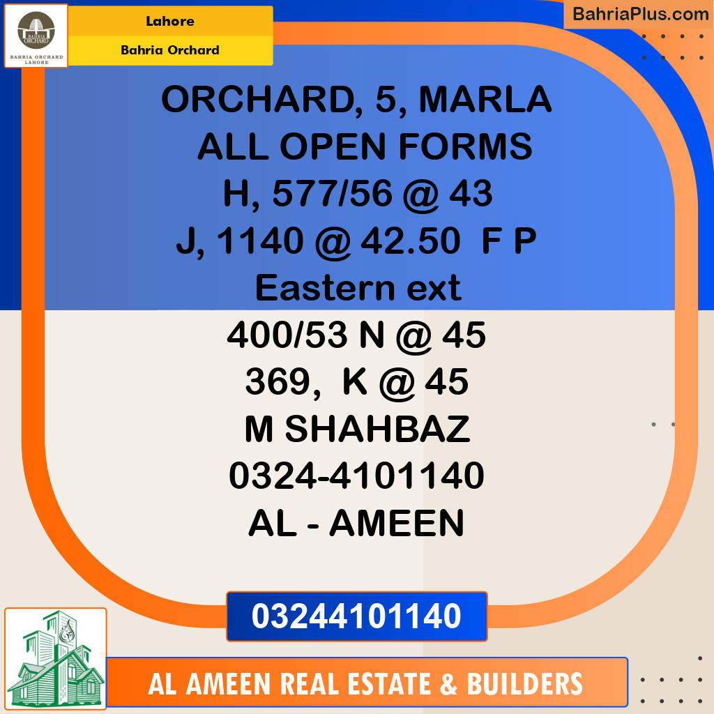 Residential Plot for Sale in Bahria Orchard, Lahore - (BP-218045)