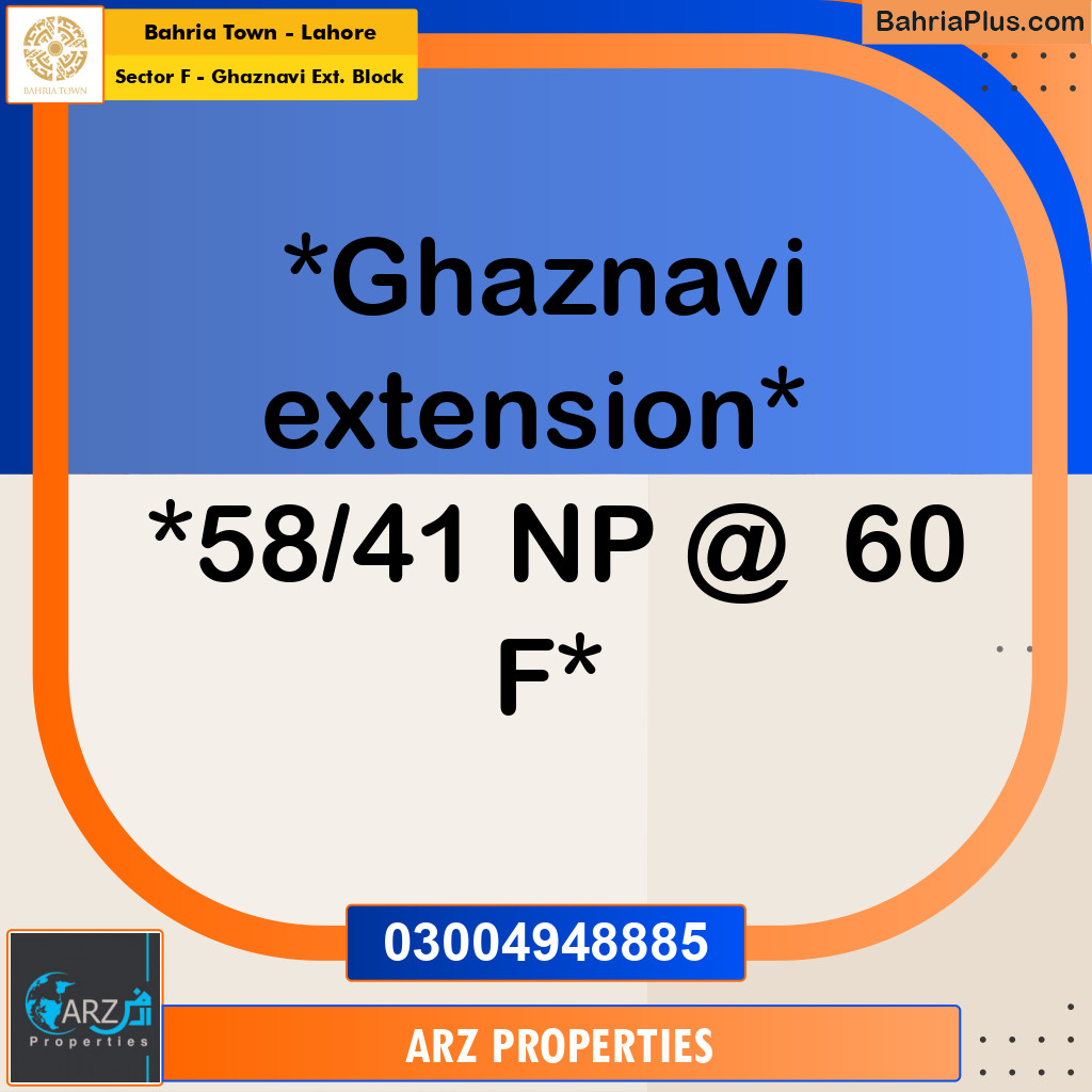 Residential Plot for Sale in Sector F - Ghaznavi Ext. Block -  Bahria Town, Lahore - (BP-218071)