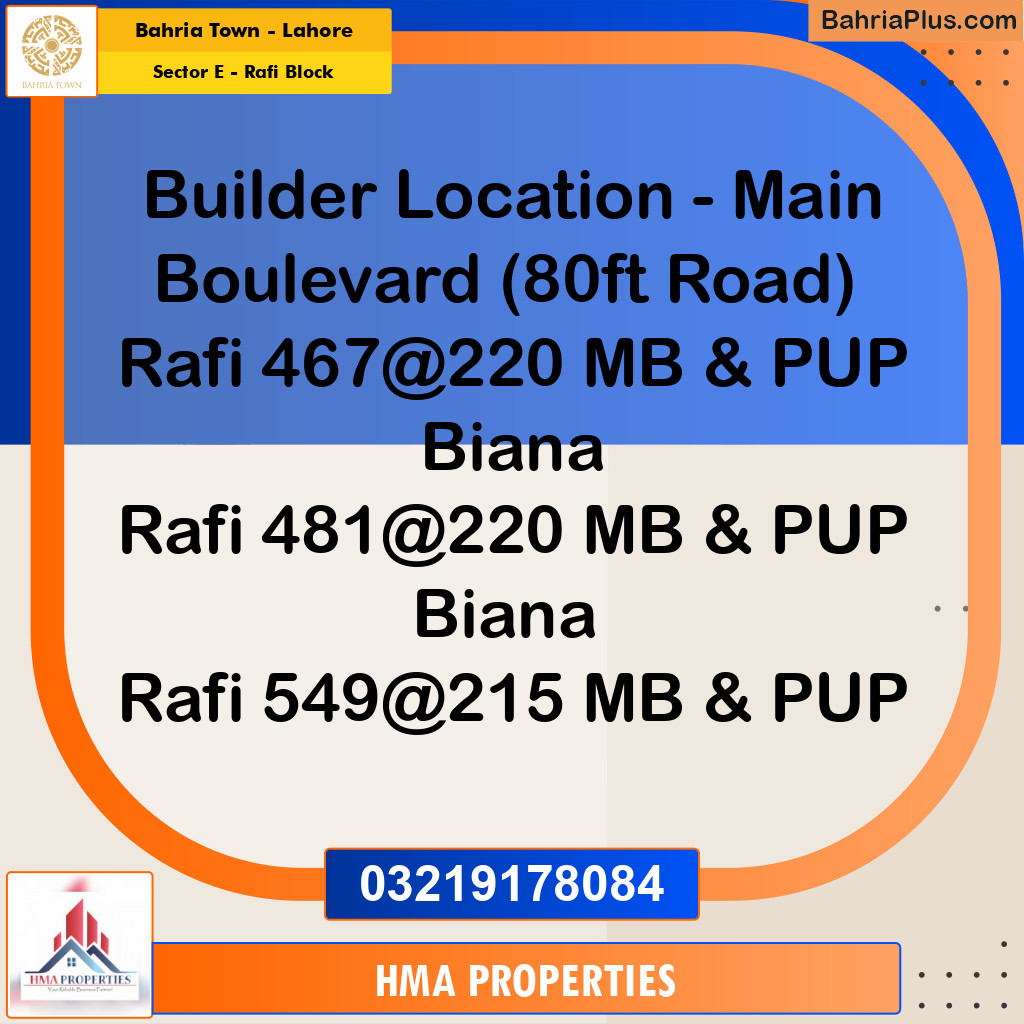 10 Marla Residential Plot for Sale in Sector E - Rafi Block - Bahria Town, Lahore - (BP-218112)