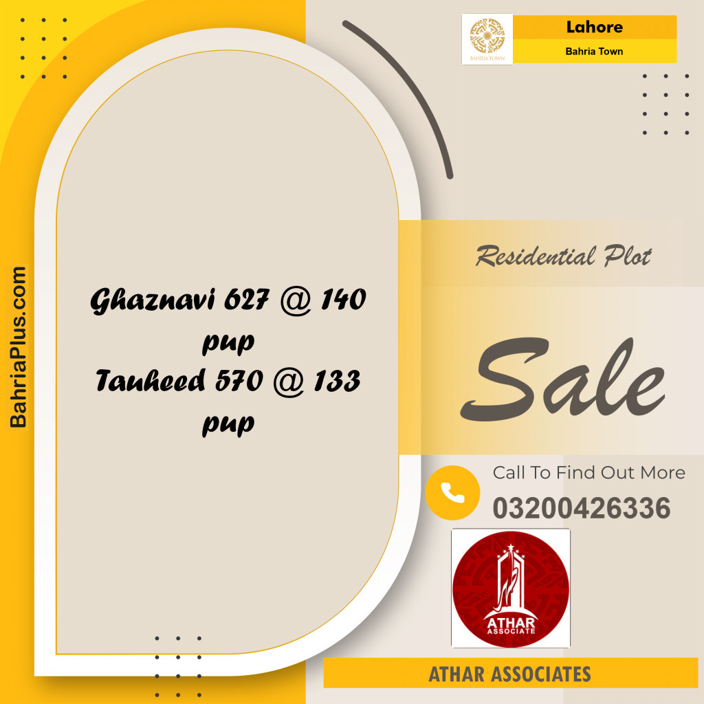 Residential Plot for Sale in Bahria Town, Lahore - (BP-218113)