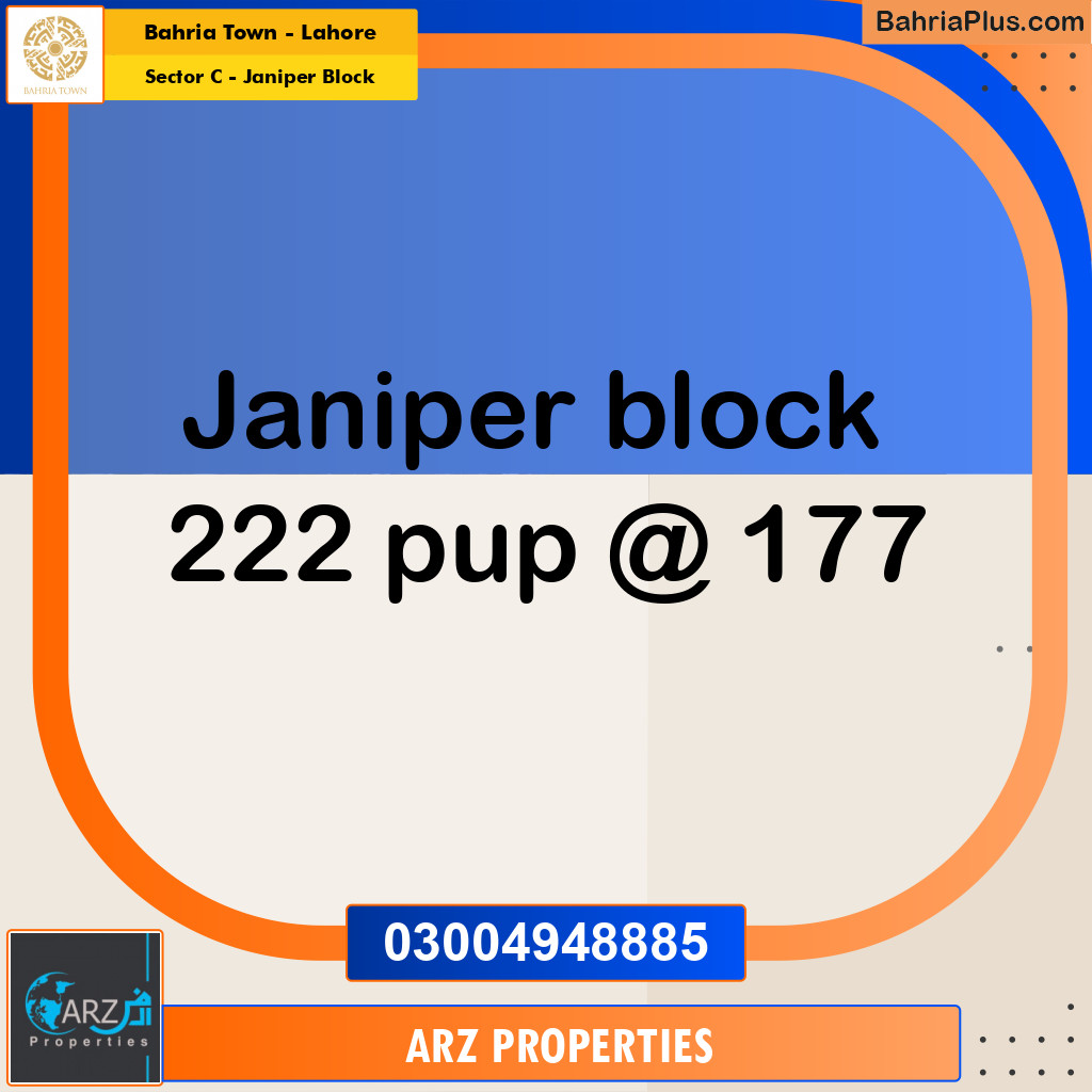 Residential Plot for Sale in Sector C - Janiper Block - Bahria Town, Lahore - (BP-218146)