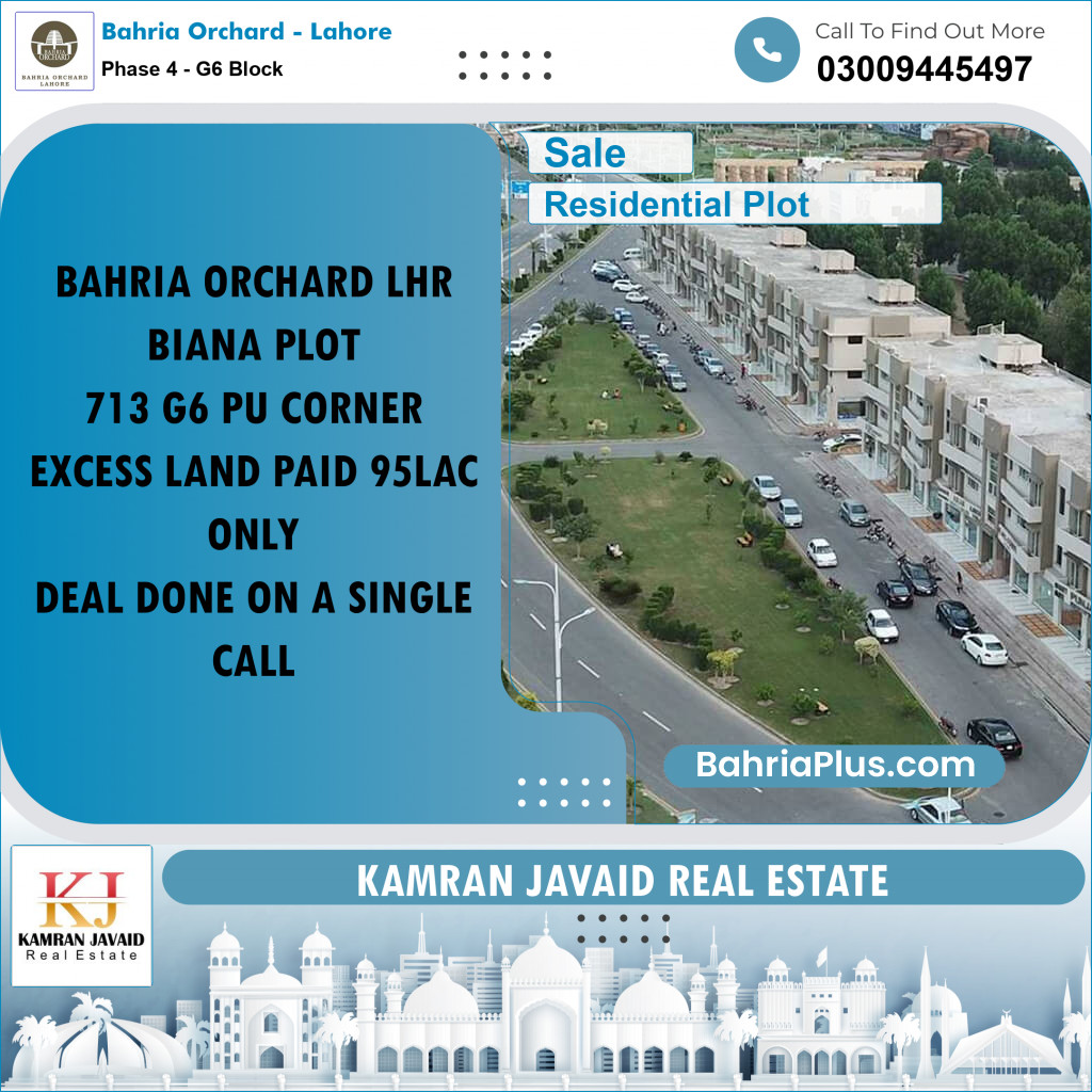 12 Marla Residential Plot for Sale in Phase 4 - G6 Block -  Bahria Orchard, Lahore - (BP-218170)