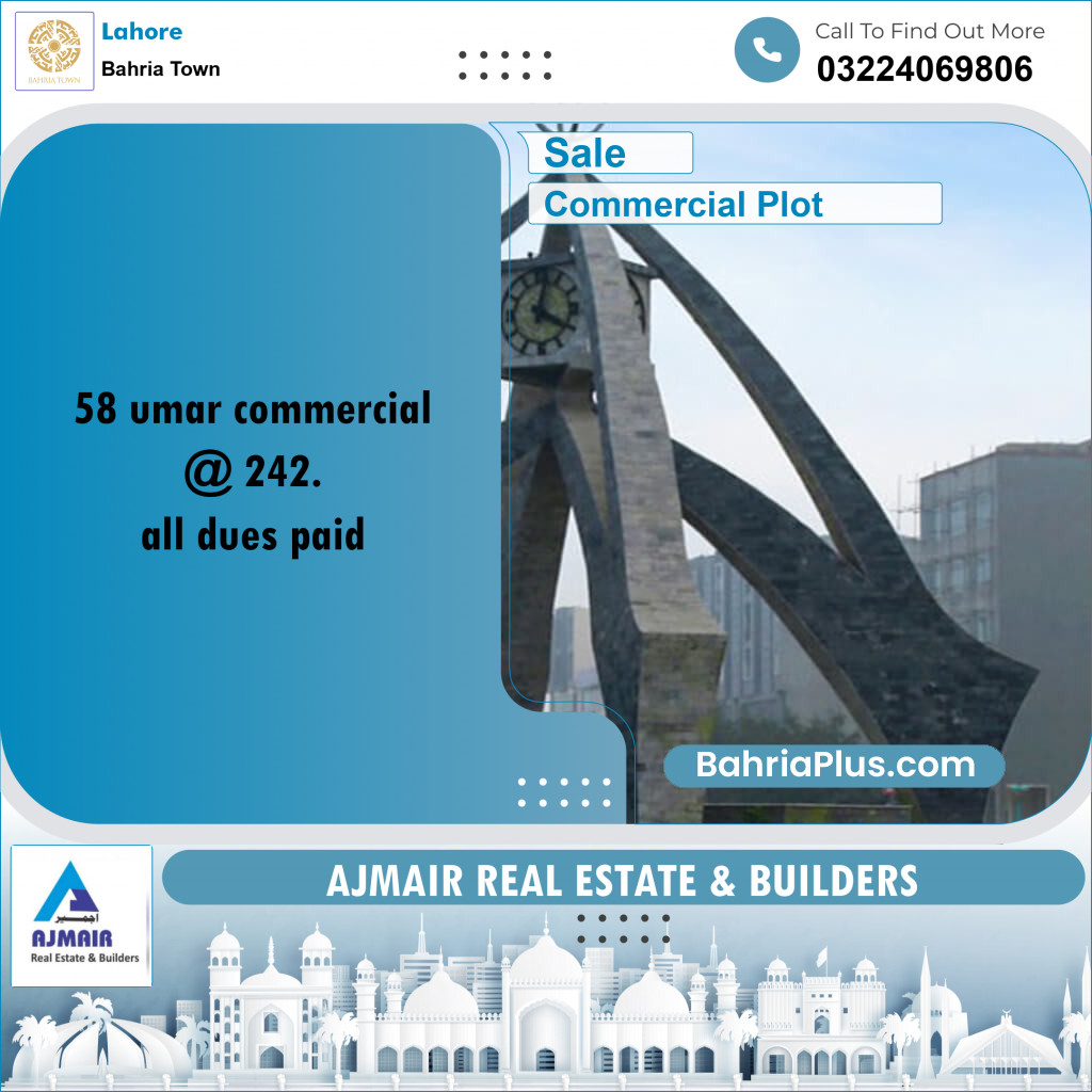 Commercial Plot for Sale in Bahria Town, Lahore - (BP-218189)