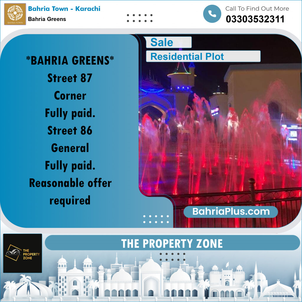 75 Sq. Yards Residential Plot for Sale in Bahria Greens -  Bahria Town, Karachi - (BP-218245)