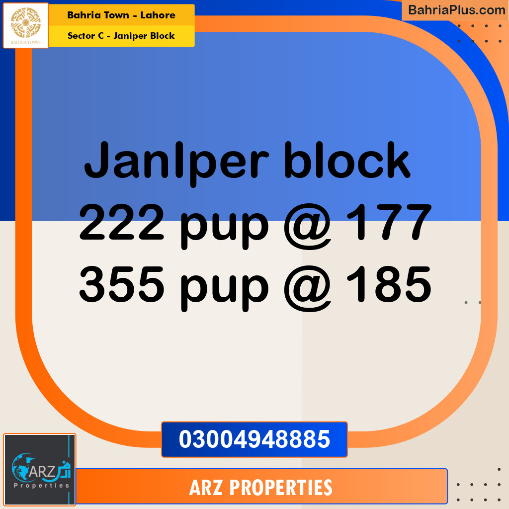 Residential Plot for Sale in Sector C - Janiper Block -  Bahria Town, Lahore - (BP-218255)