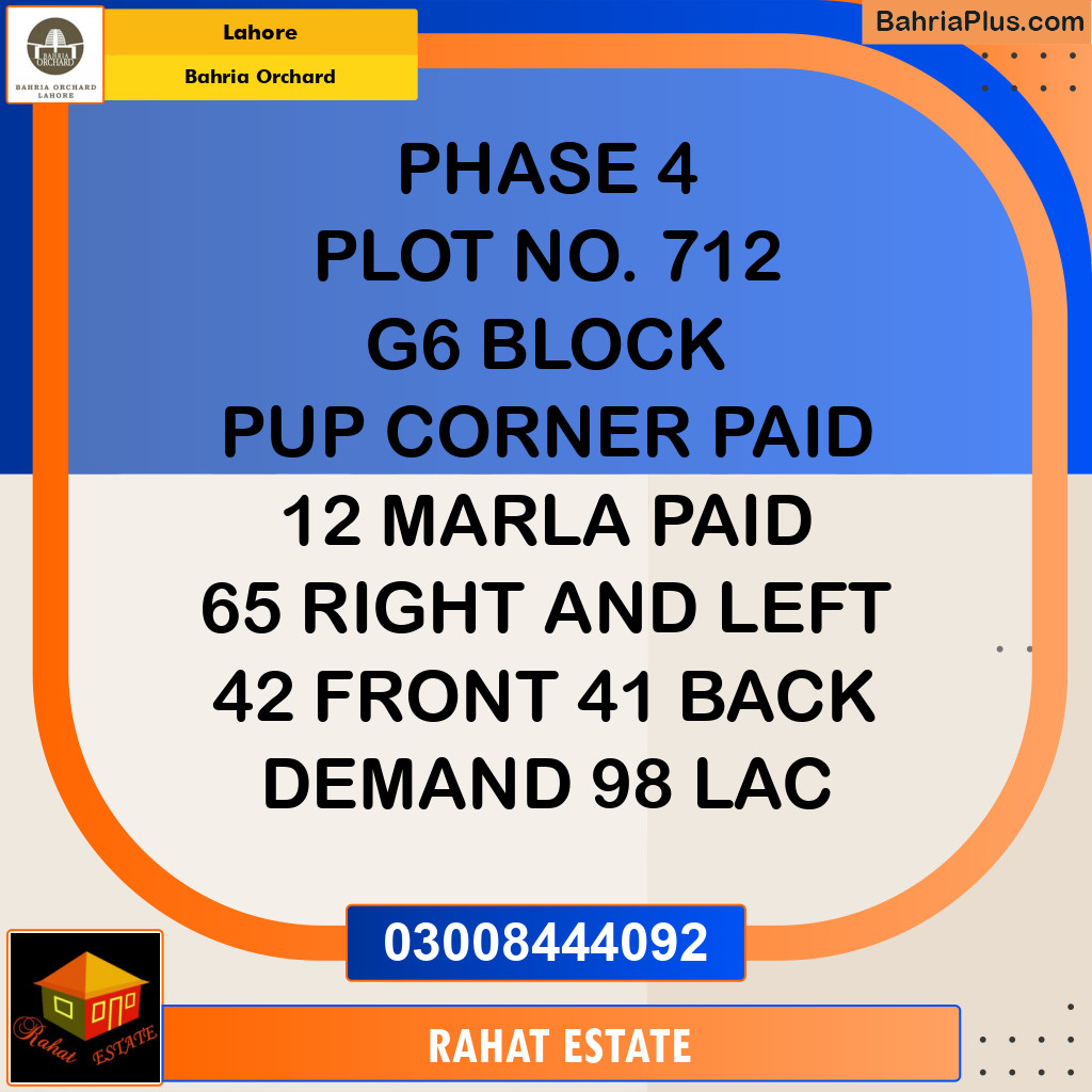 Residential Plot for Sale in Bahria Orchard, Lahore - (BP-218256)